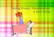 Sibling Rivalry, Relationships & Birth Order. SIBLING RELATIONSHIPS What are siblings? What are siblings? Brothers and Sisters (Includes Step and Half)