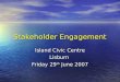 Stakeholder Engagement Island Civic Centre Lisburn Friday 29 th June 2007