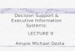 1 LECTURE 9 Amare Michael Desta Decision Support & Executive Information Systems:
