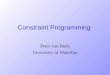 Constraint Programming Peter van Beek University of Waterloo