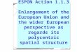 ESPON Action 1.1.3 Enlargement of the European Union and the wider European perspective as regards its polycentric spatial structure