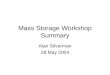 Mass Storage Workshop Summary Alan Silverman 28 May 2004