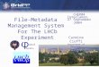 File-Metadata Management System For The LHCb Experiment Carmine Cioffi Department of Physics, University of Oxford CHEP04 Interlaken, 27 September 2004