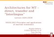 1 Architectures for MT – direct, transfer and Interlingua Lecture 28/01/2008 MODL5003 Principles and applications of machine translation Bogdan Babych,
