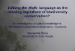Talking the Walk: language as the missing ingredient of biodiversity conservation? An investigation of plant knowledge in the Western Usambara Mountains,