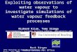 IPCC Workshop on Climate Sensitivity, Paris, July 2004 Exploiting observations of water vapour to investigate simulations of water vapour feedback processes