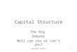 Copyright anbirts1 Capital Structure The Big Debate Well can you or cant you?