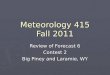 Meteorology 415 Fall 2011 Review of Forecast 6 Contest 2 Big Piney and Laramie, WY