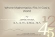 Where Mathematics Fits in Gods World by James Nickel, B.A., B.Th., B.Miss., M.A. Copyright 2008 
