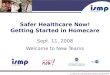 © Institute for Safe Medication Practices Canada 2008® Safer Healthcare Now! Getting Started in Homecare Sept. 11, 2008 Welcome to New Teams