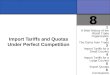 Import Tariffs and Quotas Under Perfect Competition 1 A Brief History of the World Trade Organization 2 The Gains from Trade 3 Import Tariffs for a Small