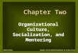 Organizational Culture, Socialization, and Mentoring Chapter Two Copyright © 2010 The McGraw-Hill Companies, Inc. All rights reserved.McGraw-Hill/Irwin