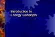 Introduction to Energy Concepts. Energy Derived from Green en (in) and ergon (work) – in work Forceful or vigorous language First definition - Aristotle