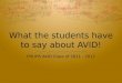 What the students have to say about AVID! PHUHS AVID Class of 2011 - 2012