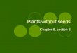 Plants without seeds Chapter 8, section 2. Key concepts What characteristics do the three groups of nonvascular plants share What characteristics do the