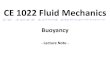 CE 1022 Fluid Mechanics-Buoyancy Lecture Note