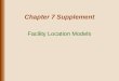 Chapter 7 Supplement Facility Location Models. Lecture Outline Types of Facilities Site Selection: Where to Locate Global Supply Chain Factors Location