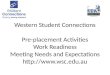 Western Student Connections Pre-placement Activities Work Readiness Meeting Needs and Expectations  