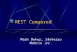 REST Compared Mark Baker, Idokorro Mobile Inc.. REST Compared Will compare with other Distributed Object-like architectural styles i.e. chuck messages