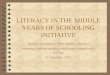 LITERACY IN THE MIDDLE YEARS OF SCHOOLING INITIATIVE Quality teaching in NSW public schools - assisting students needing additional support with writing