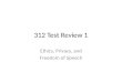312 Test Review 1 Ethics, Privacy, and Freedom of Speech