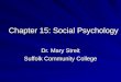 Chapter 15: Social Psychology Dr. Mary Streit Suffolk Community College