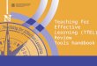Teaching for Effective Learning (TfEL) Review Tools handbook