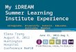 My iDREAM Summer Learning Institute Experience Elena Trang August 8, 2012 Huntington Hospital Conference Rm#10 June 21, 2012-Aug 3, 2012 Integrate. Diversify