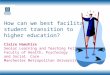 How can we best facilitate student transition to higher education? Claire Hamshire Senior Learning and Teaching Fellow Faculty of Health, Psychology and