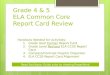 Grade 4 & 5 ELA Common Core Report Card Review Handouts Needed for Activities: 1.Grade level Former Report Card 2.Grade Level Revised ELA CCSS Report Card