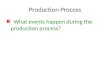 Production Process What events happen during the production process?