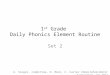 1 st Grade Daily Phonics Element Routine Set 2 A. Siegel, committee, D. Mock, C. Carter ©Davis School District Farmington, UT 2012