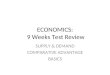 ECONOMICS: 9 Weeks Test Review SUPPLY & DEMAND COMPARATIVE ADVANTAGE BASICS