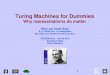 Turing Machines for Dummies Why representations do matter Peter van Emde Boas ILLC-FNWI-Univ. Of Amsterdam Bronstee.com Software & Services B.V. SOFSEM