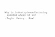 Why is industry/manufacturing located where it is? Begin theory…. Now!