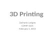 Zacharie Lavigne COMP-1631 February 1, 2011. The Inventor The technology for printing physical 3D objects from digital data was first developed by Charles