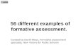 56 different examples of formative assessment. Curated by David Wees, Formative assessment specialist, New Visions for Public Schools