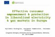 Effective consumer empowerment & protection in liberalised electricity & gas markets in Europe Kyriakos Gialoglou, European Commission, Consumer Affairs