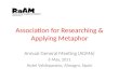 Association for Researching & Applying Metaphor Annual General Meeting (AGM6) 6 May, 2011 Hotel Valdeparaiso, Almagro, Spain