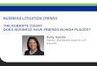 BUSINESS LITIGATION TRENDS THE ROBERTS COURT: DOES BUSINESS HAVE FRIENDS IN HIGH PLACES? Kelly Sandill Partner, ANDREWS KURTH LLP Houston