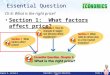 Copyright © Pearson Education, Inc.Slide 1 Chapter 6, Section 1 Essential Question Ch 6: What is the right price? Section 1: What factors affect price?