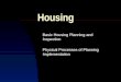 Housing Basic Housing Planning and Inspection Physical Processes of Planning Implementation