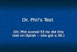 Dr. Phil's Test (Dr. Phil scored 55 he did this test on Oprah -- she got a 38.)