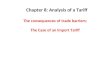 The consequences of trade barriers: The Case of an Import Tariff Chapter 8: Analysis of a Tariff