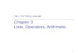 1 Part 1 The Prolog Language Chapter 3 Lists, Operators, Arithmetic