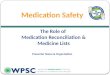 Medication Safety The Role of Medication Reconciliation & Medicine Lists Presenter Name & Organization