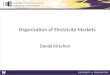 Organization of Electricity Markets Daniel Kirschen