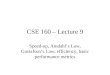 CSE 160 – Lecture 9 Speed-up, Amdahls Law, Gustafsons Law, efficiency, basic performance metrics