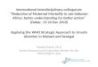 International Interdisciplinary colloquium: Reduction of Maternal Mortality in sub-Saharan Africa: better understanding for better action (Dakar, 13-16