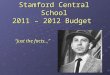 Stamford Central School 2011 – 2012 Budget Just the facts…